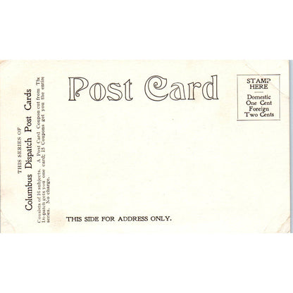 Antique Postcard Section of the Union Station Front Columbus Ohio TD9