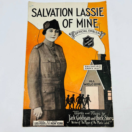 1919 Salvation Lassie Of Mine WWI Salvation Army Vintage Sheet Music C8