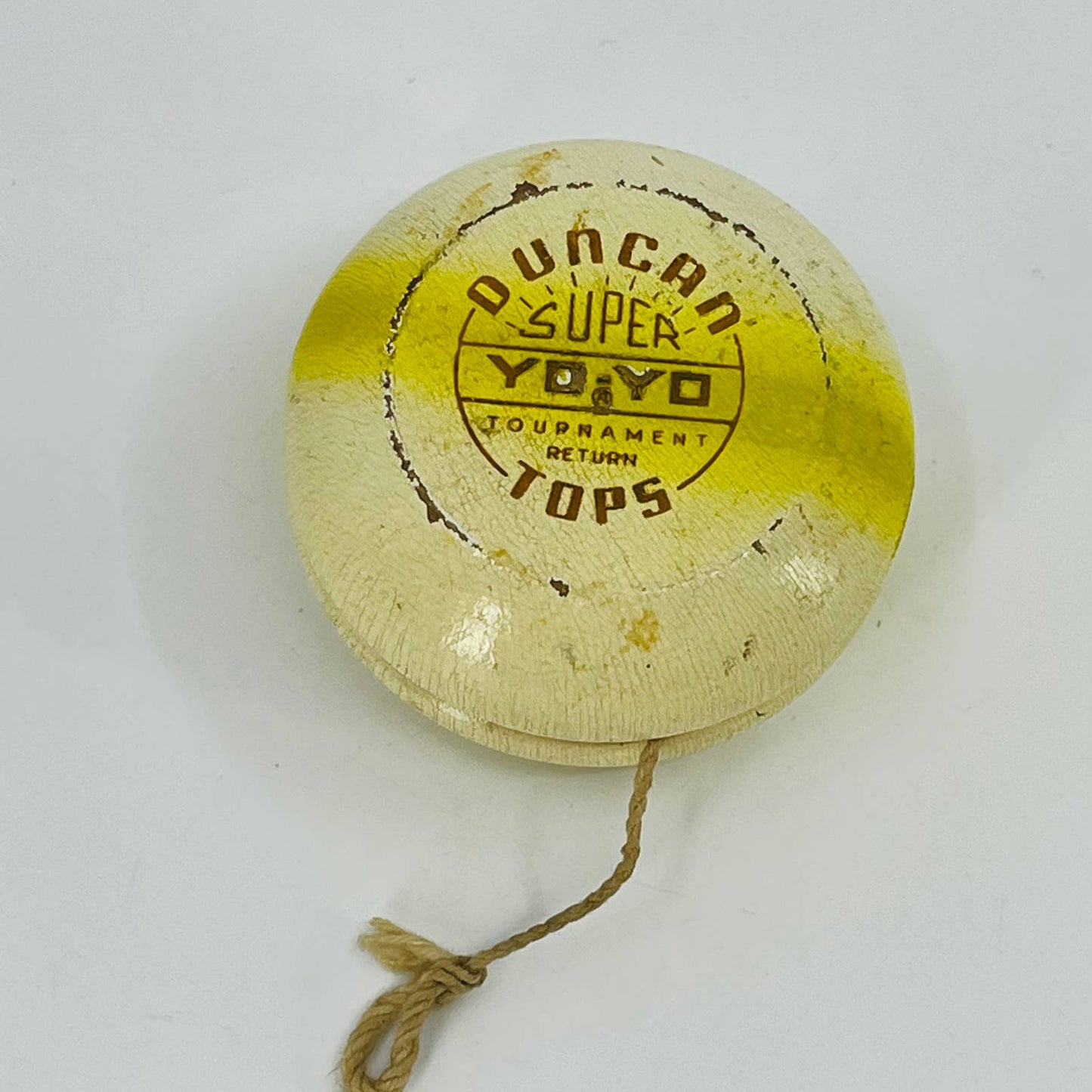 Yellow/White Duncan Super Yo-Yo Tournament Return Tops Wood Toy Yo Yo TE1