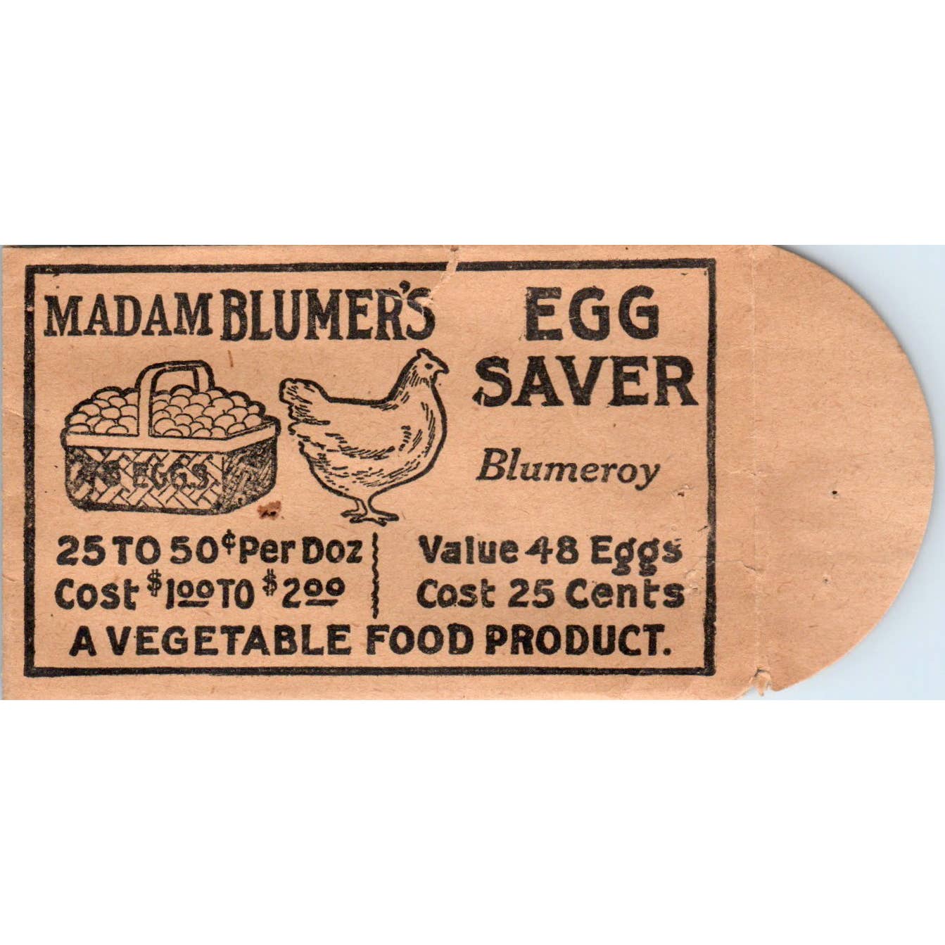 Madam Blumer's Egg Saver Blumeroy Egg Replacement Advertising Envelope SE8