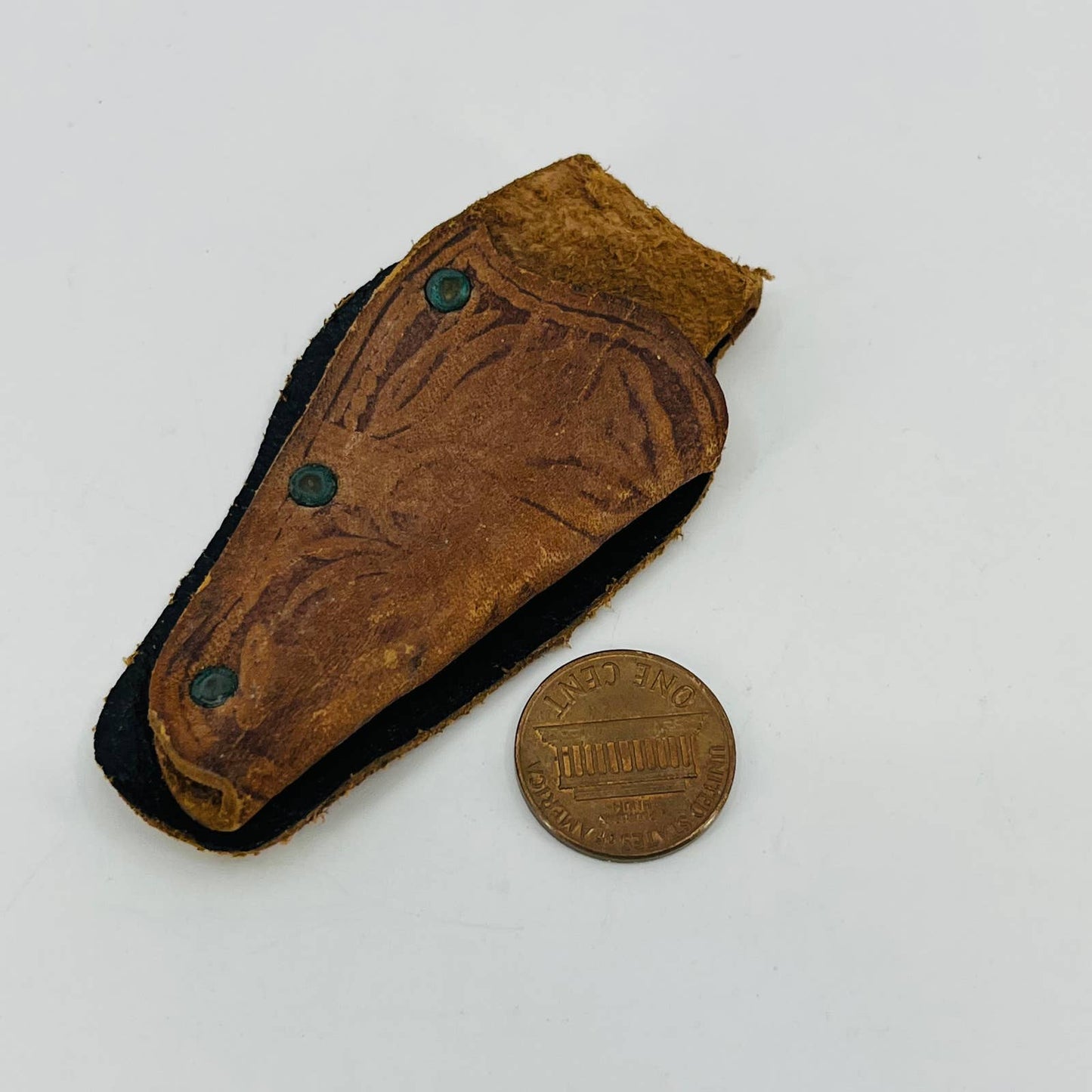 Vintage Tooled Leather Toy Gun Holster 3” SC4