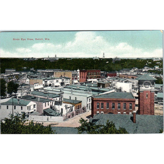 Birds Eye View Beloit WI 1908 Original Postcard TJ9-P3