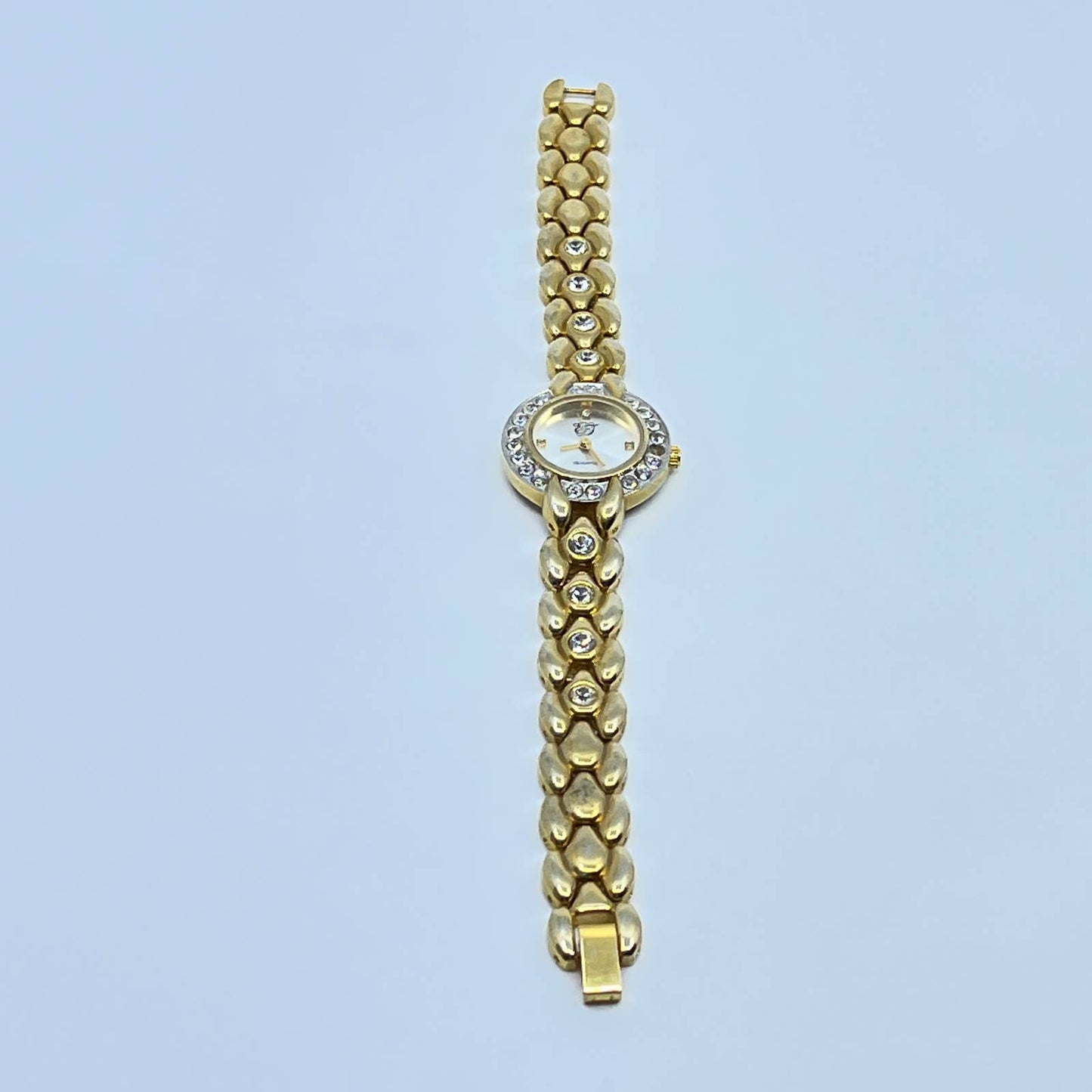 Elizabeth Taylor Quartz Watch White Diamonds Rhinestone Gold Tone ET SD5