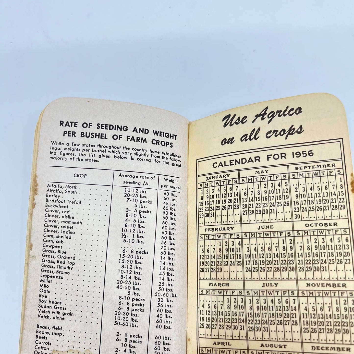 1955 Advertising Memo Book Agrico Farming Fertilizer Baltimore MD TE1