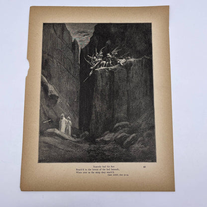 Original 1880s Gustave Dore Engraving Dante Scarcely Had His Feet Reach'd FL4