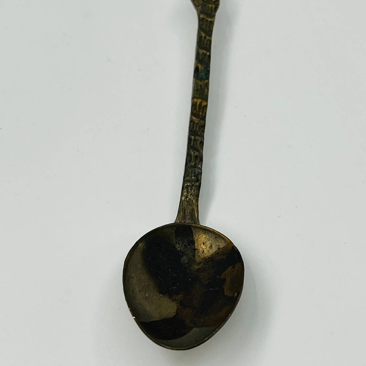 Antique Italian Brass Long Angel Stirring Spoon 7.5” SB3