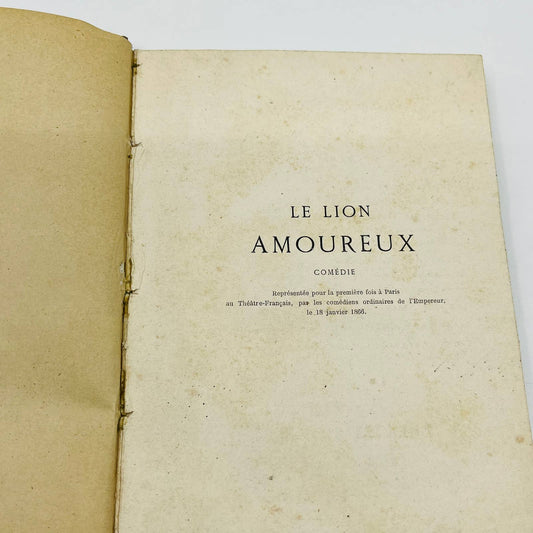 1866 French Book Le Lion Amoureux Comedie En Cinq Actes En Vers Paris TD6