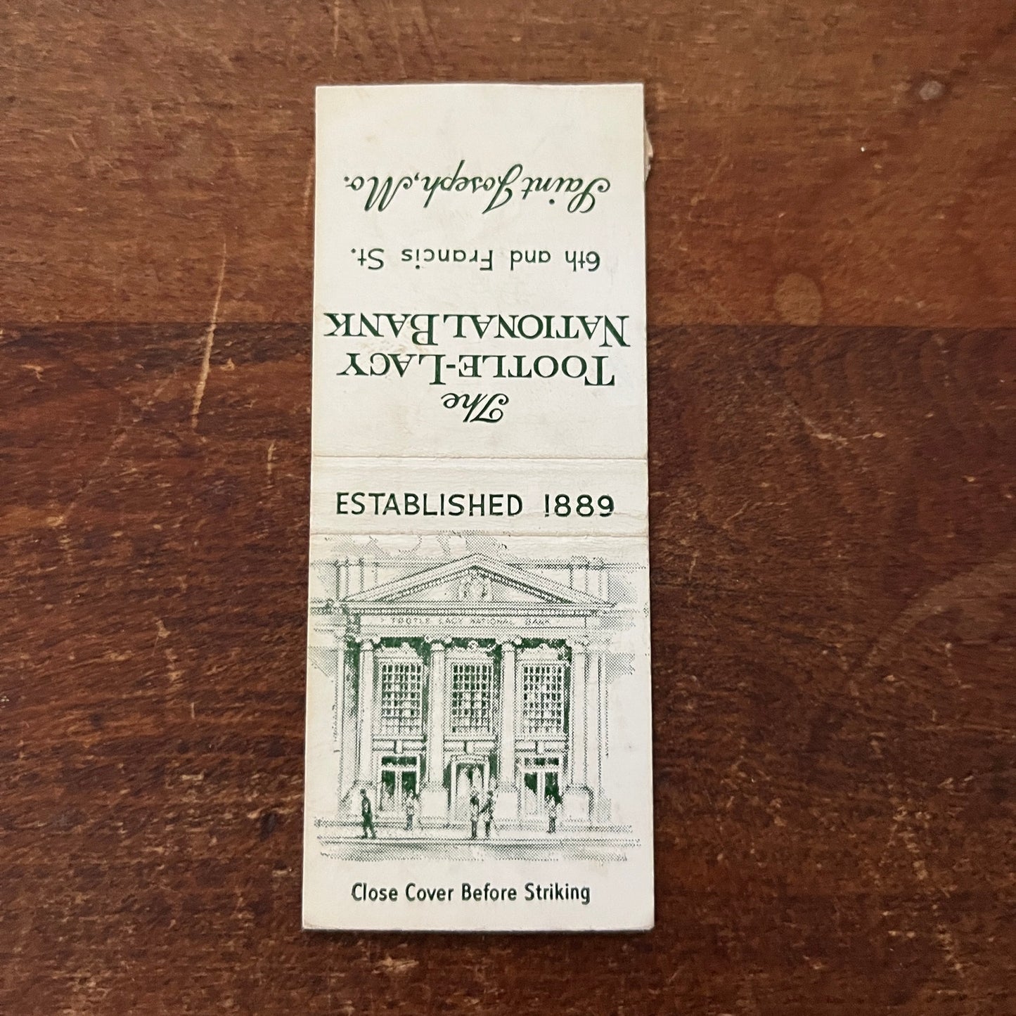 The Tootle Lacy National Bank St. Joseph MO Advertising Matchbook Cover MM11-6