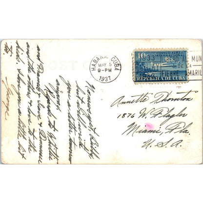 The Virginia Entering Havana Harbor 1937 Cuba Original Postcard P3-1