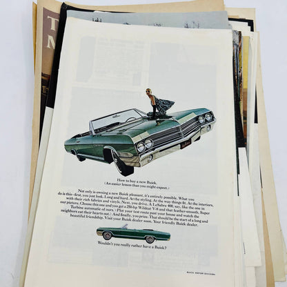 1960s-70s Huge Stack of BUICK Ads From Magazines BA1