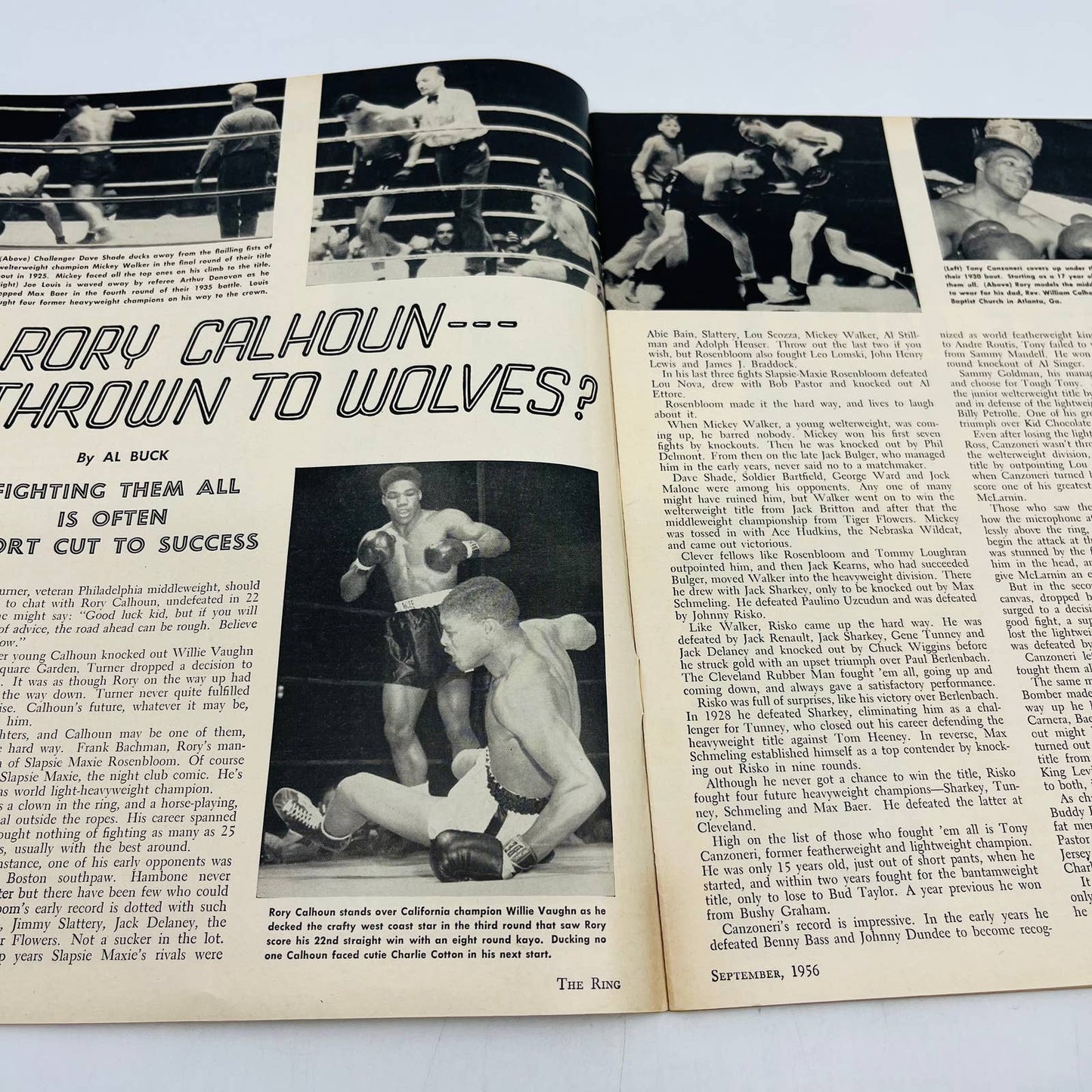 1956 Sept - The Ring Boxing Magazine Rory Calhoun Archie Moore Saddler TA5