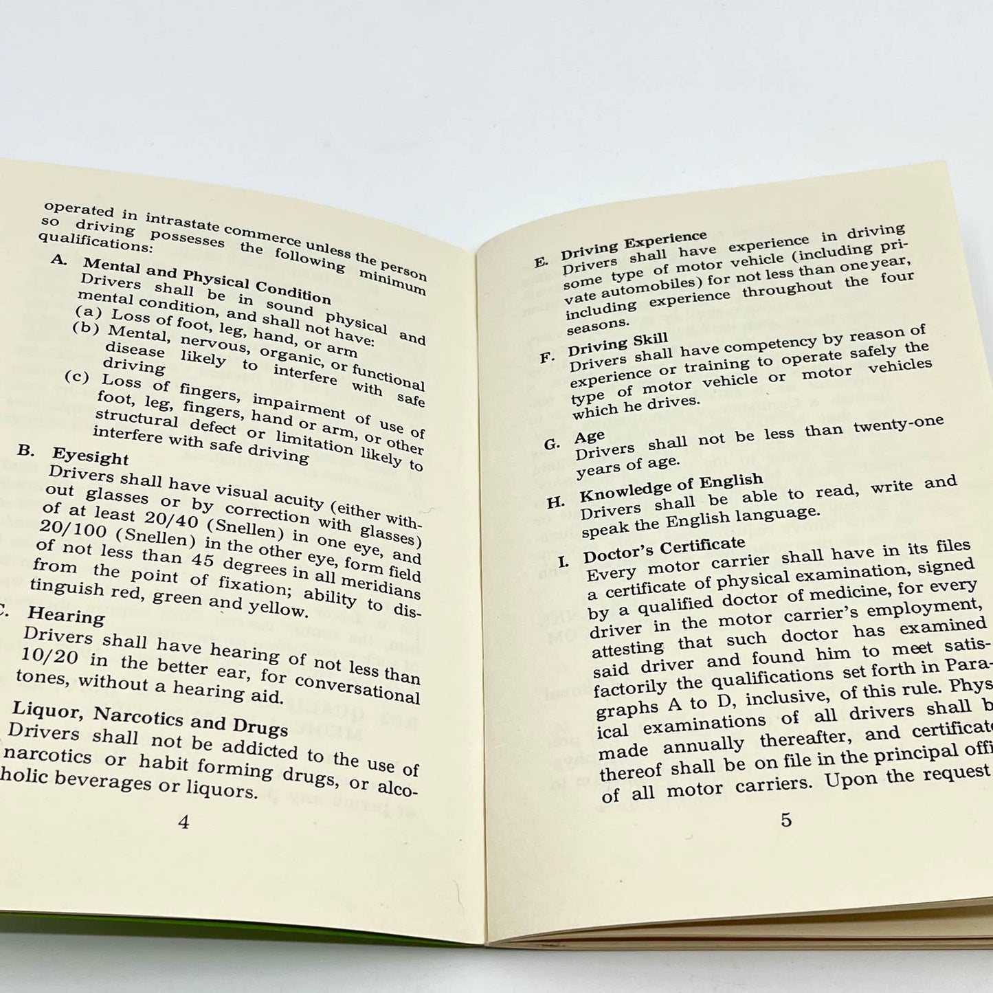 1964 Safety Rules and Regulations for Owners, Operators & Truck Drivers Ohio TE2