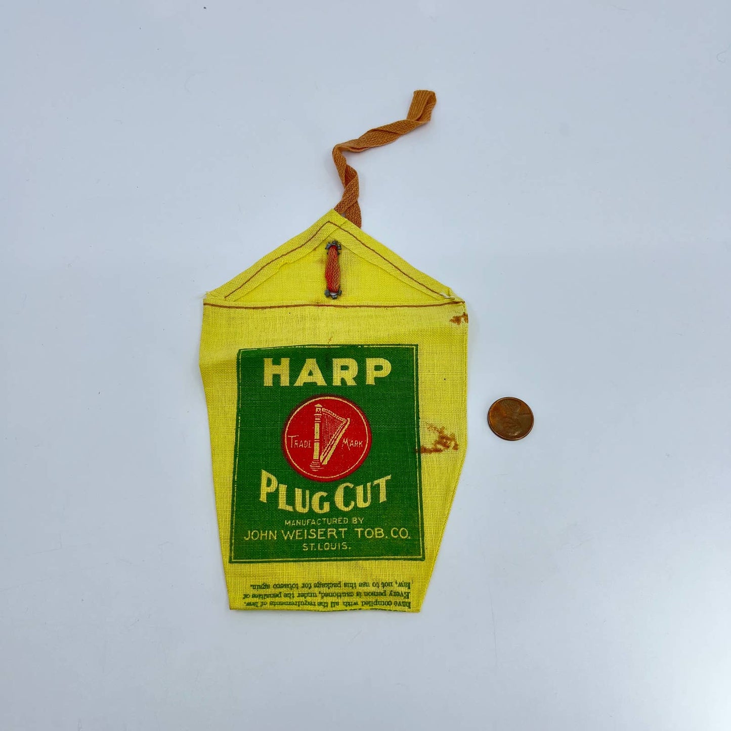 Vintage Harp Plug Cut Tobacco Pouch Joe Weistert St. Louis SD4