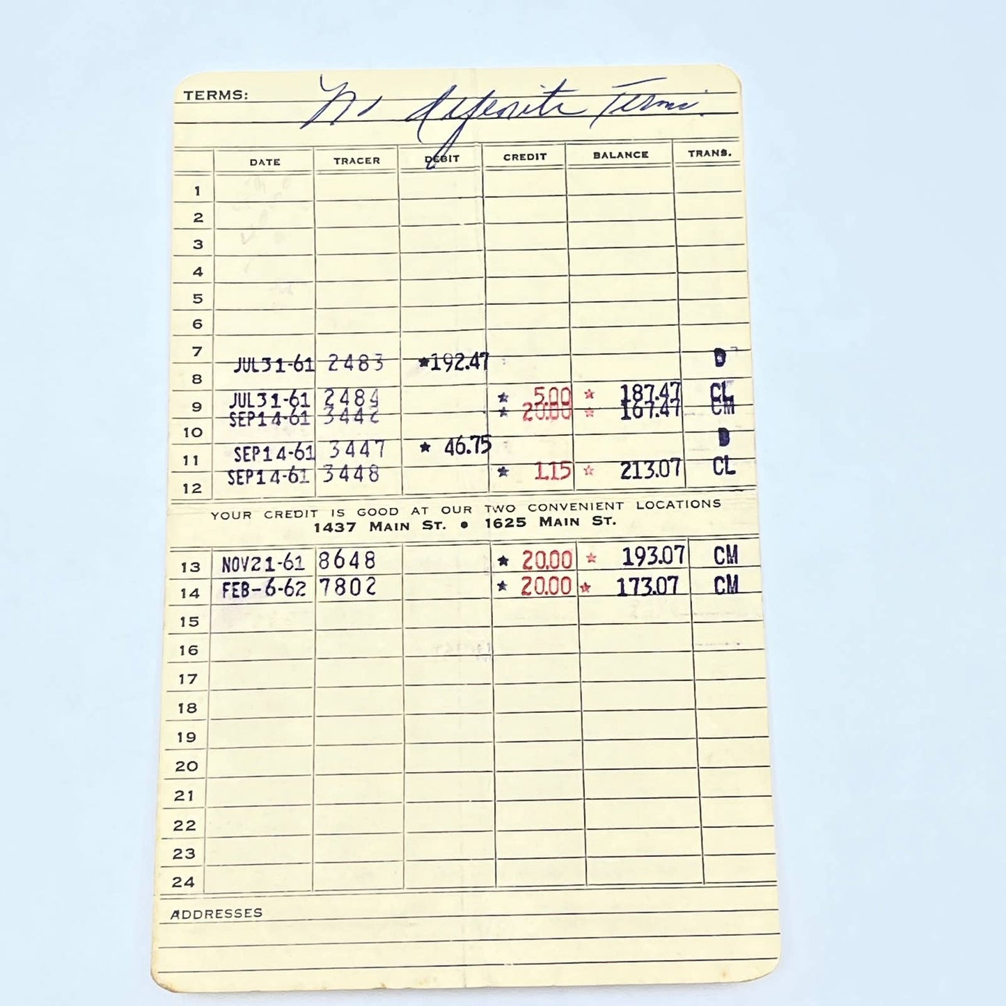 1961 King’s Jewelers Billhead Receipt The Diamond Store of Columbia SC AC3