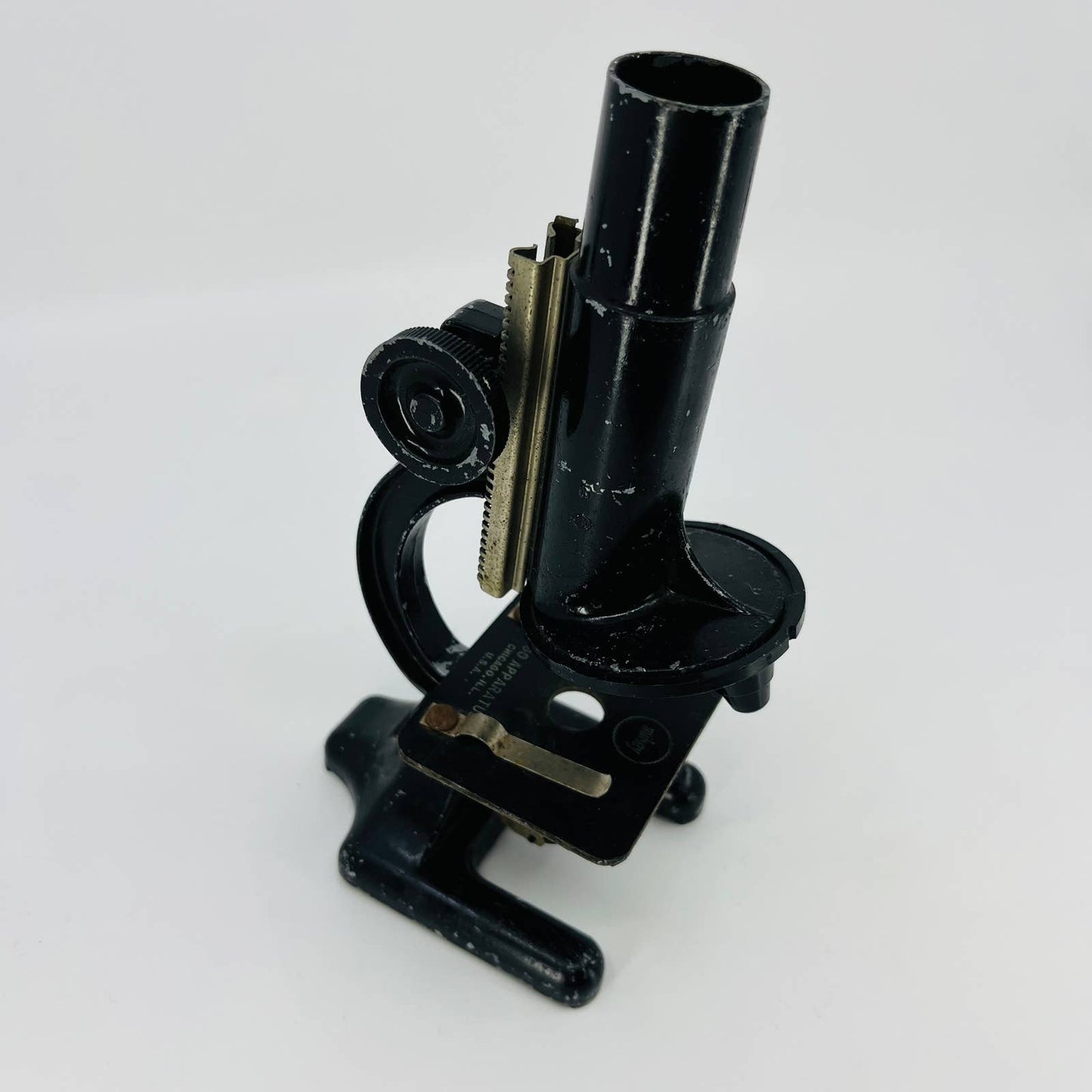 Antique Metal Microscope Milvay Chicago Apparatus Co. TD9