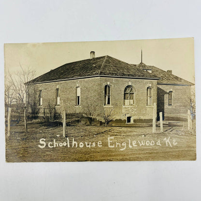 1910 Postcard RPPC Schoolhouse Englewood Kansas PA8