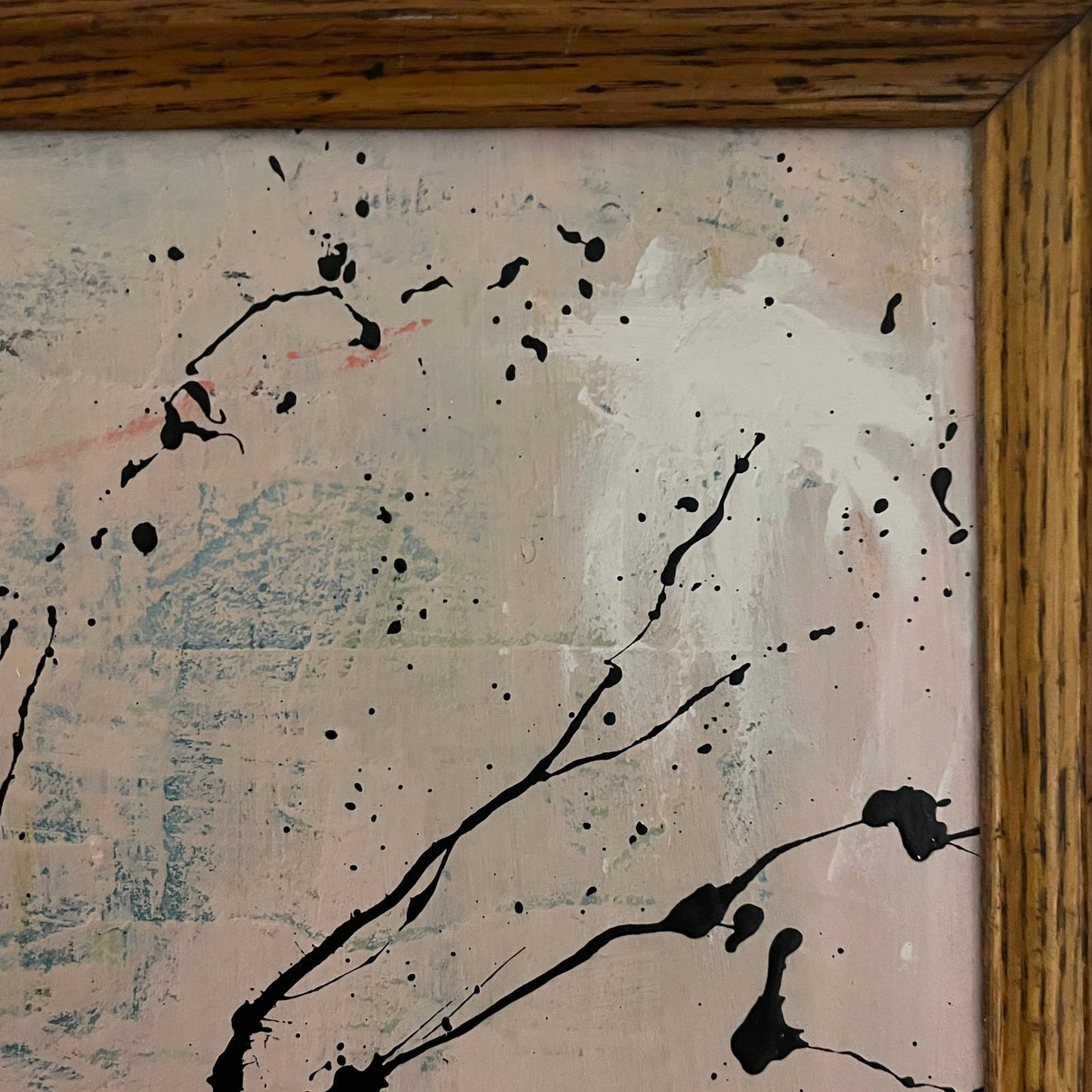 Original Framed Mixed Media Abstract Art Painting 17x13 “Exit Stage Left” w/ COA