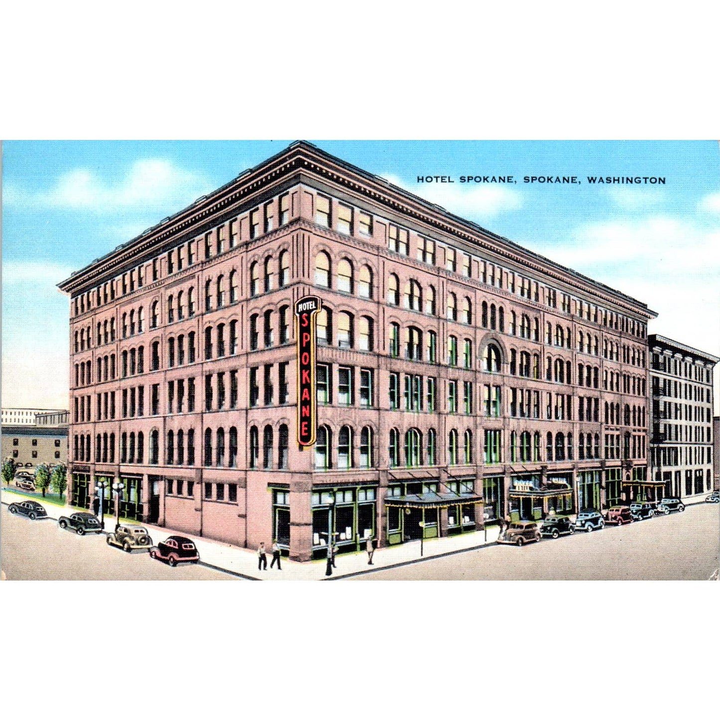 Vintage Postcard Hotel Spokane, Spokane Washington TD9-W2