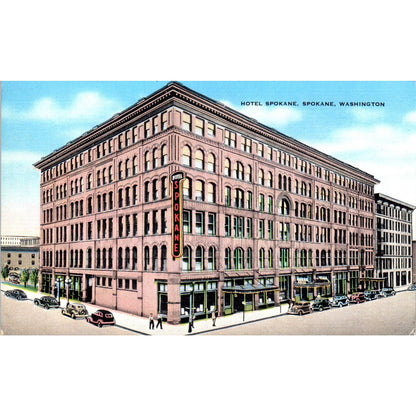 Vintage Postcard Hotel Spokane, Spokane Washington TD9-W2