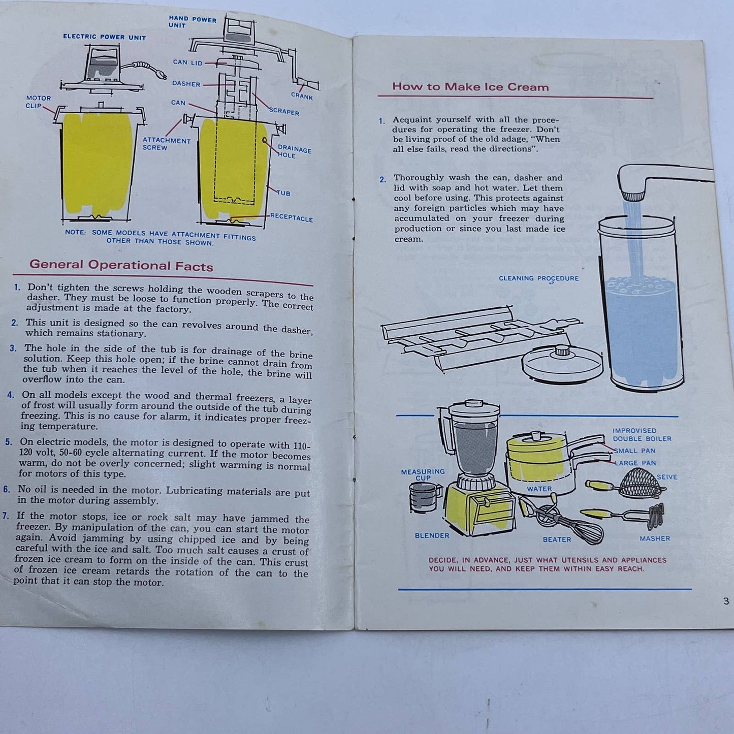 1969 Old Fashioned Ice Cream Recipe Book Pamphlet Sears Roebuck Co. Vintage TG6