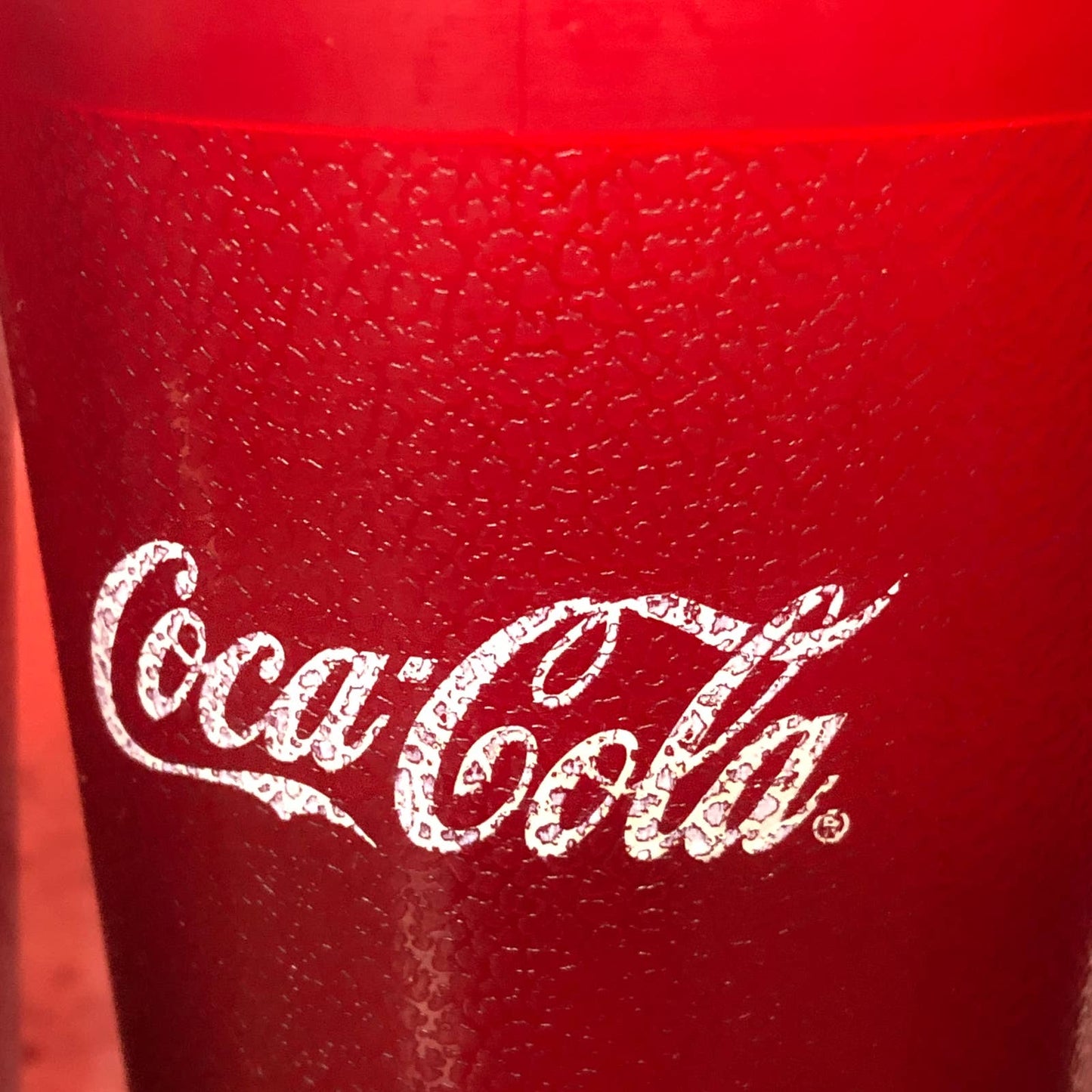 Vintage Coca-Cola Tumbler Glass Red Hard Textured Plastic Restaurant 24oz Set 4