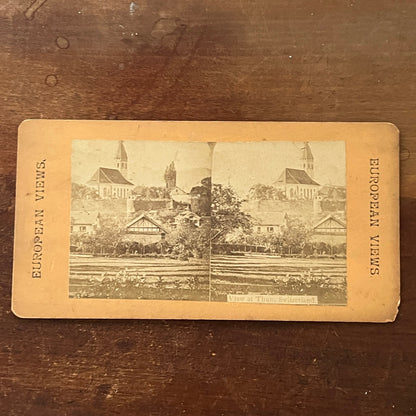 View at Thun Switzerland Antique Stereoview Card H2-4
