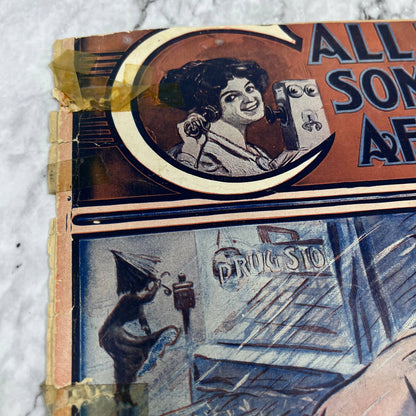 1910 Call Me Up Some Rainy Afternoon Irving Berlin Sheet Music TJ4