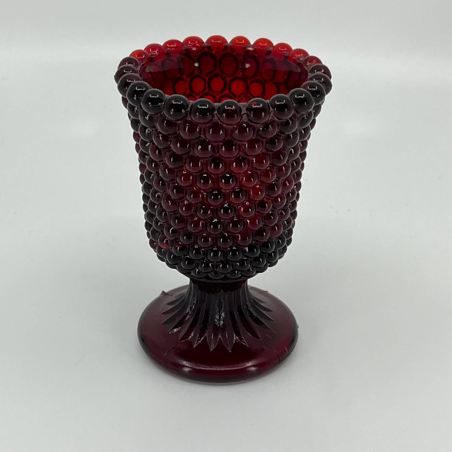 Vintage 1960s AMBERINA Hobnail Votive Candle Holder Tealight Goblet Repaired TB3