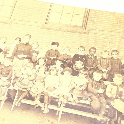 c1900 Pawtucket Elementary School Class Photo w/ Names Carrie Hart Teacher AB7