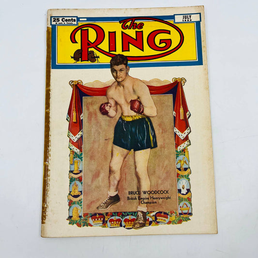 1950 July - The Ring Boxing Magazine – Bruce Woodcock Cover TA5