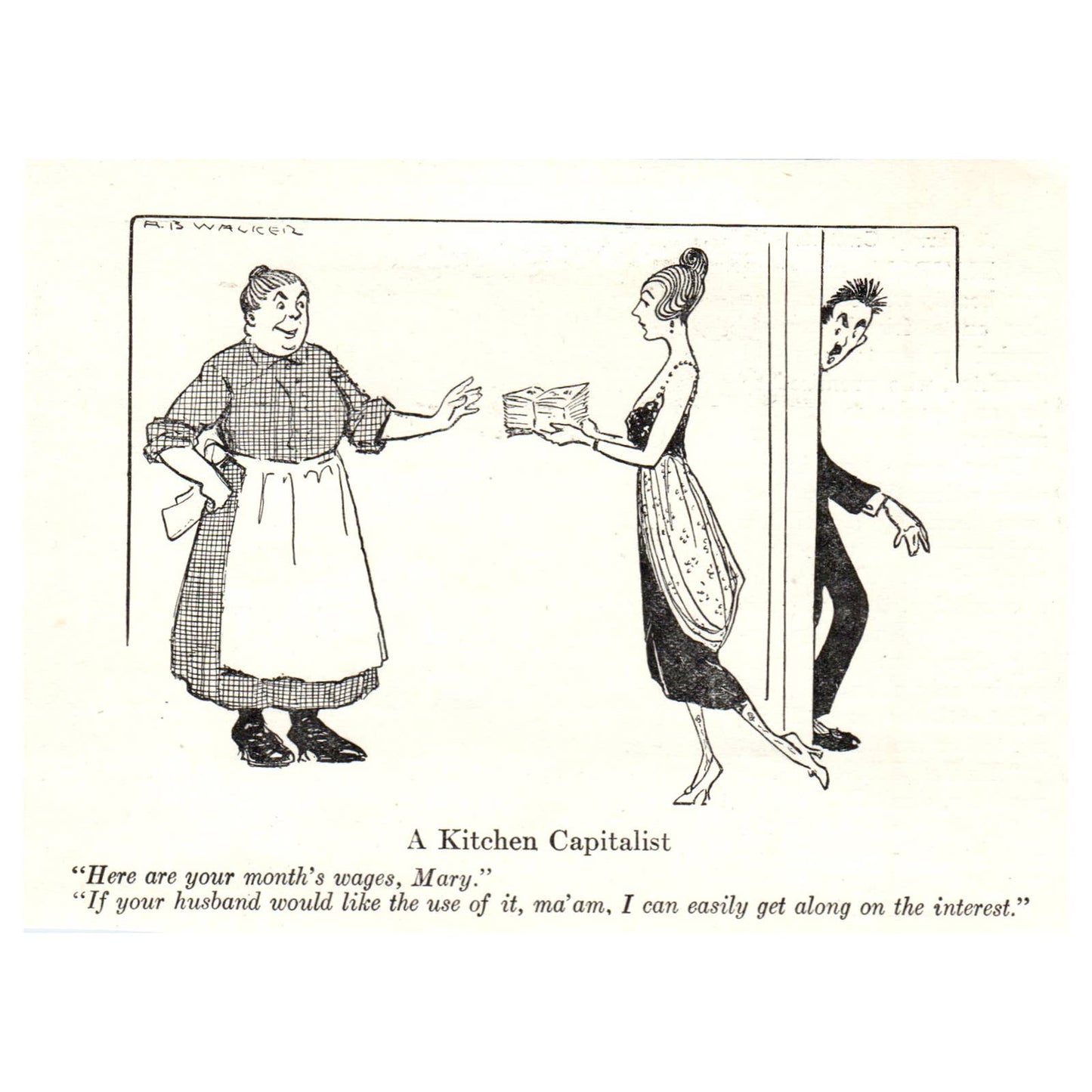 Political Cartoon Comic A Kitchen Capitalist - 1921 Original Ad TJ7-S