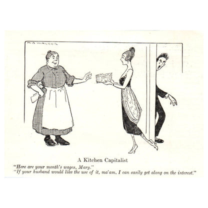 Political Cartoon Comic A Kitchen Capitalist - 1921 Original Ad TJ7-S