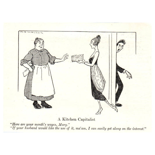 Political Cartoon Comic A Kitchen Capitalist - 1921 Original Ad TJ7-S