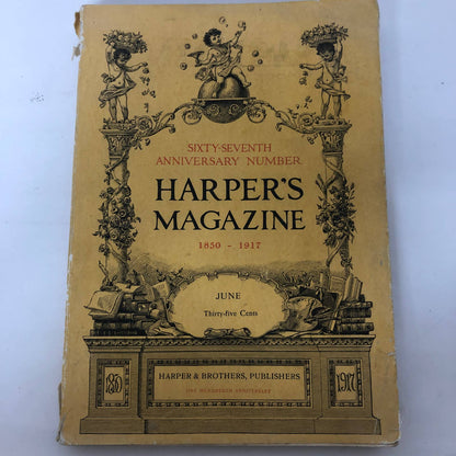 Harper's Monthly June 1917 67th Anniversary Many Ads World War I