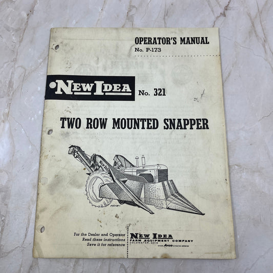 Vintage New Idea Operator's Manual No. 321 Two Row Mounted Snapper M1-1
