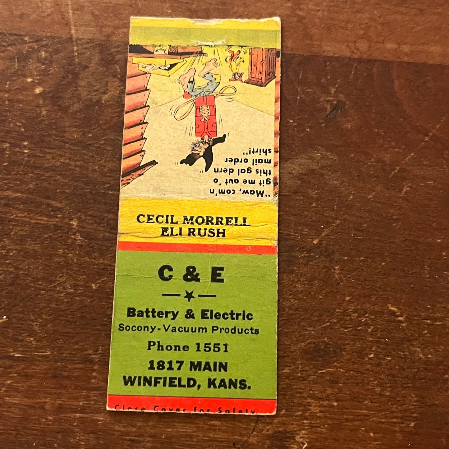C&E Battery & Electric Winfield KS Eli Rush Cecil Morrell Matchbook SA9-M11