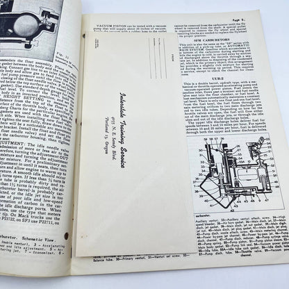 1951 Interstate Training Service Manual Unit 15 Carburetor Service TF8
