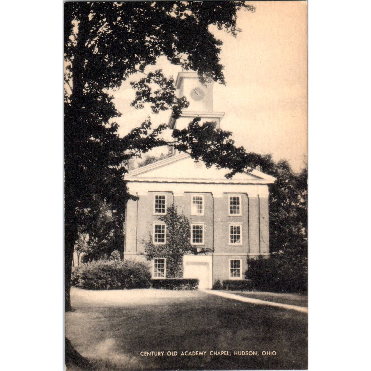 Antique Postcard Century Old Academy Chapel Hudson Ohio TD9