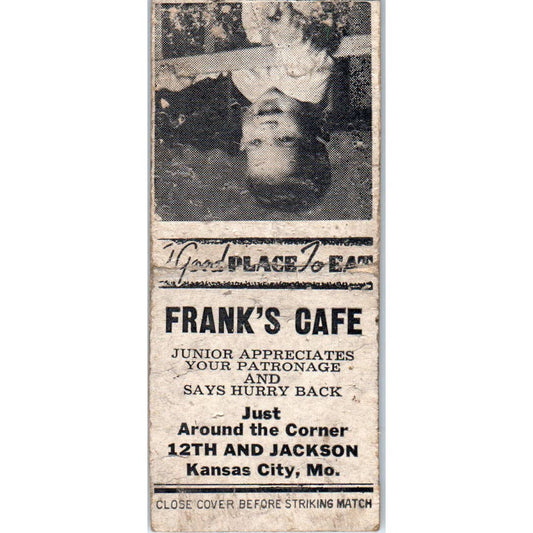 Frank's Cafe Kansas City MO Advertising Matchbook Cover SA9-M5