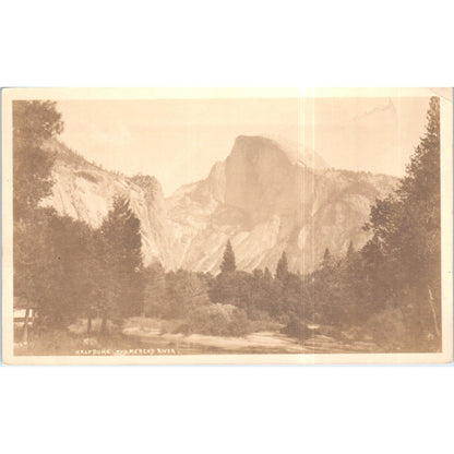 Half Dome, Merced River Yosemite Valley RPPC Original Postcard P2-7