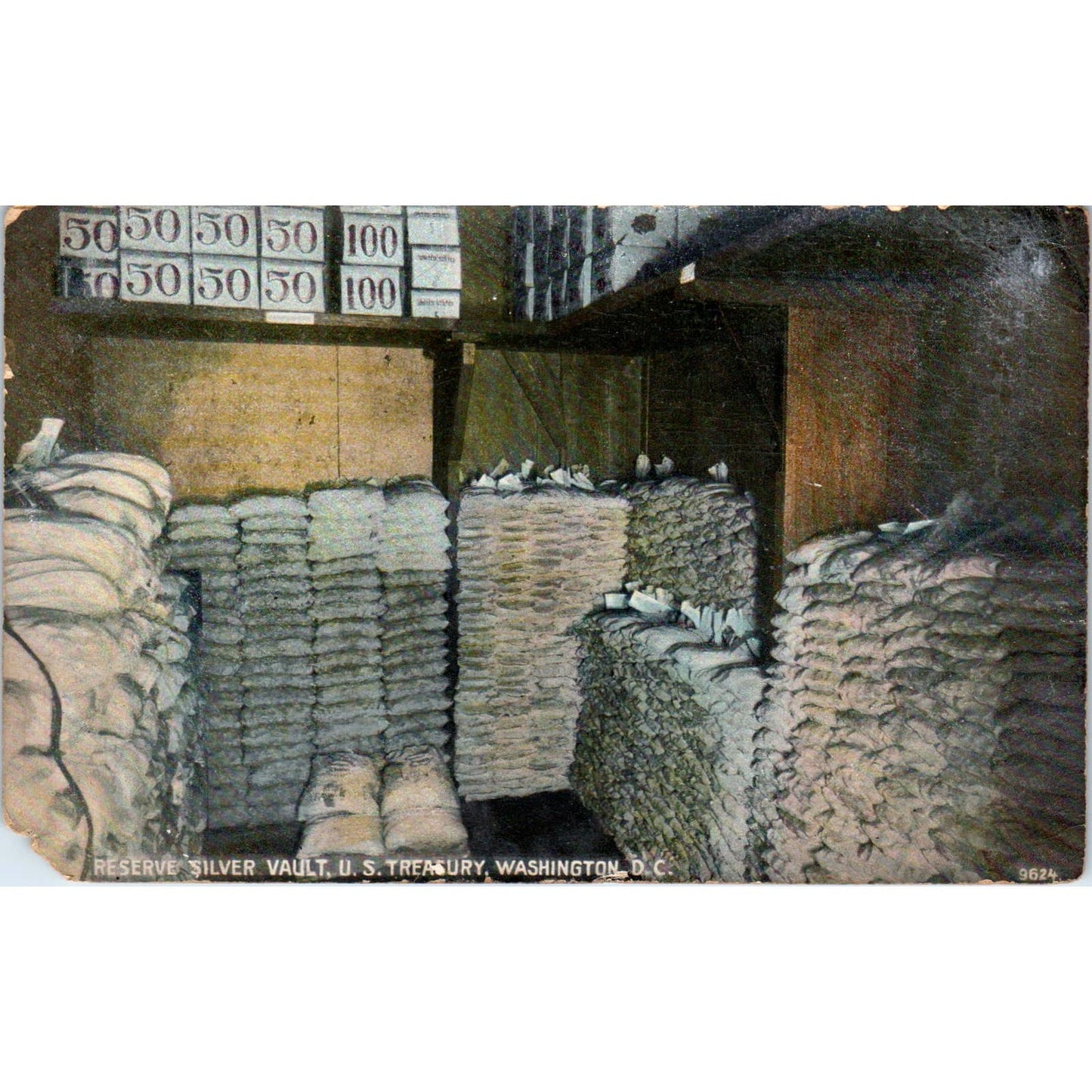 Reserve Silver Vault US Treasury Washington DC Original Postcard TK1-P1