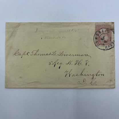 1863 Civil War Postal Cover Lt Thomas L Livermore 5th New Hampshire Infantry AC9