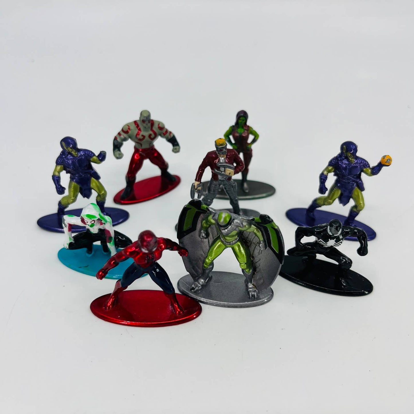 LOT OF 9 MARVEL Jada Nano Metalfigs Spider-Man & Guardians Of The Galaxy TD3