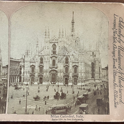 Milan Cathedral Italy 1894 Antique Stereoview Card H2-5