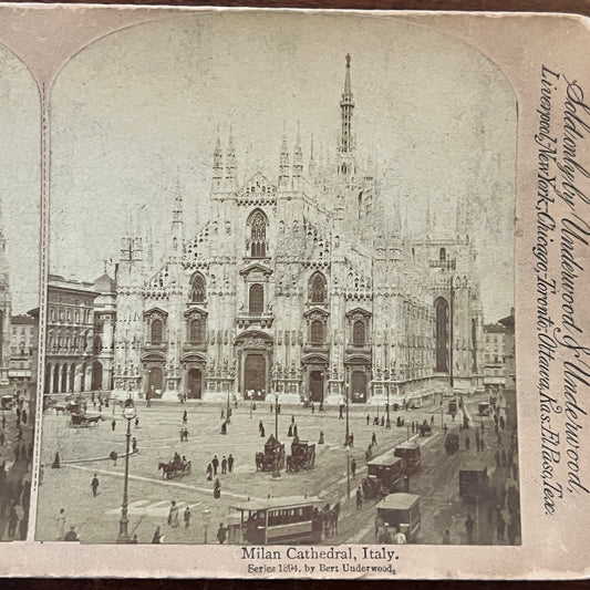 Milan Cathedral Italy 1894 Antique Stereoview Card H2-5