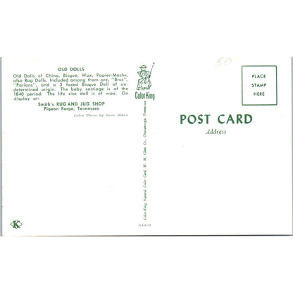 China, Bisque, Wax at Dolls Smith's Rug & Jug Shop Pigeon Fort Postcard PB7