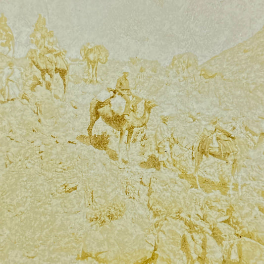 c1900 Stereoview Card Men Riding Camels in the Desert SD6