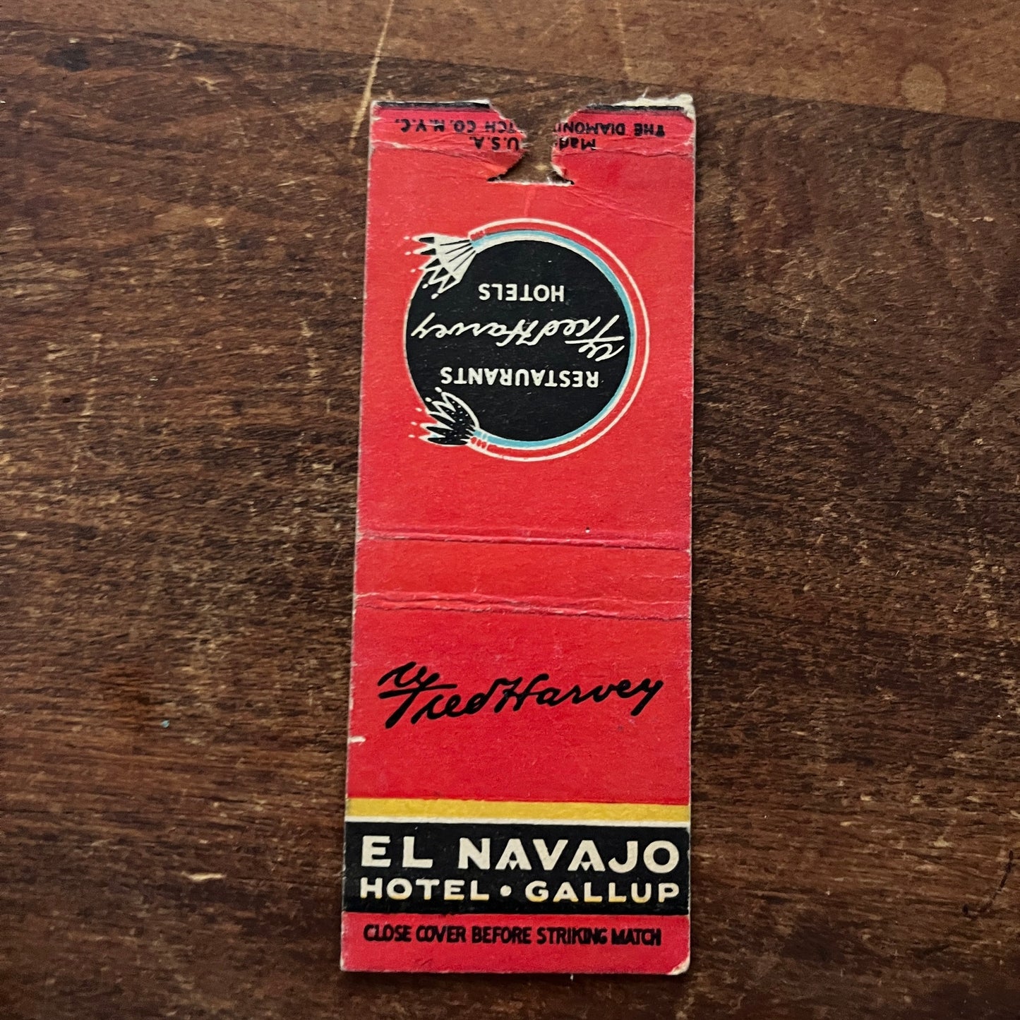 El Navajo Hotel Gallup Advertising Matchbook Cover MM11-4