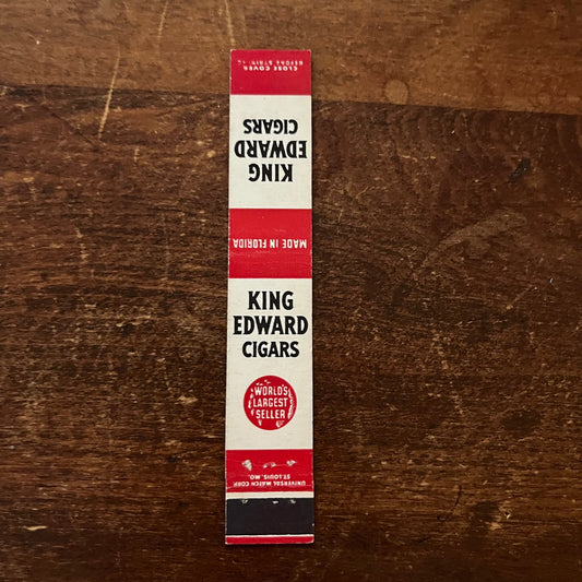 King Edward Cigars Slim Advertising Matchbook Cover SB3-M3