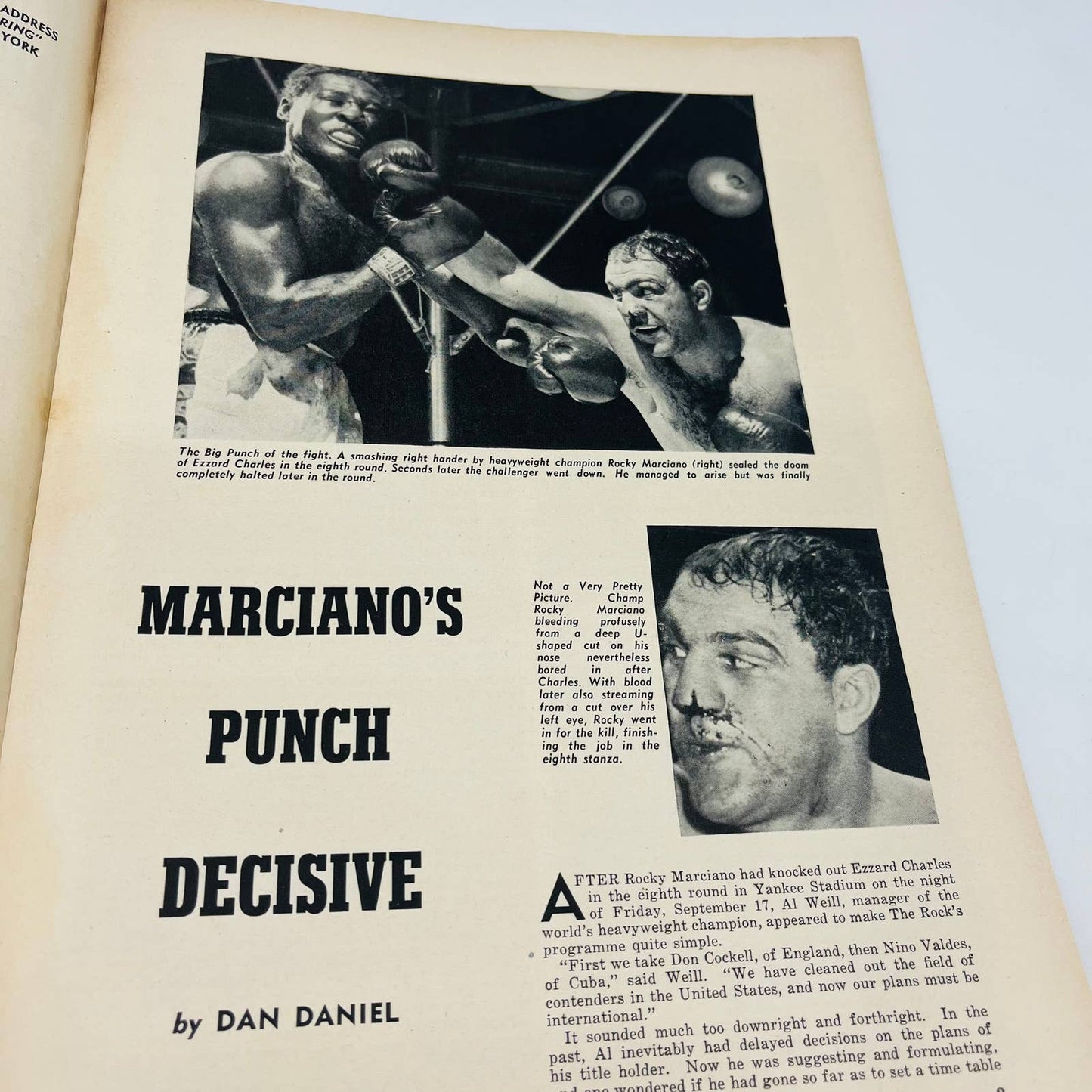 1954 Nov - The Ring Boxing Magazine – Don Cockell Cover Rocky Marciano TA5